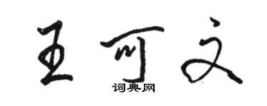 駱恆光王可文行書個性簽名怎么寫