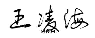 曾慶福王凌海草書個性簽名怎么寫