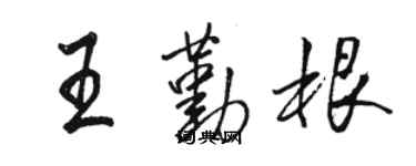 駱恆光王勤根行書個性簽名怎么寫