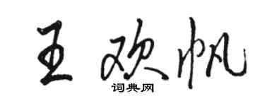 駱恆光王歡帆行書個性簽名怎么寫