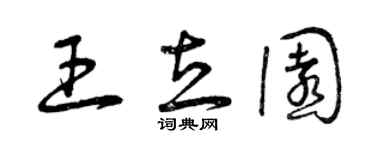 曾慶福王立園草書個性簽名怎么寫