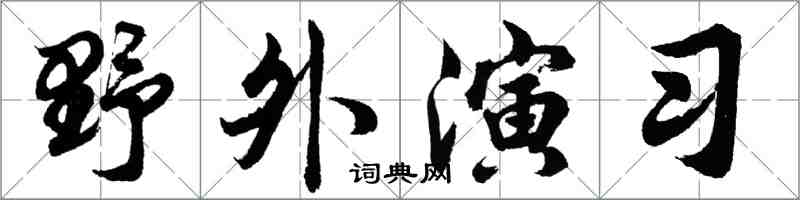 胡問遂野外演習行書怎么寫