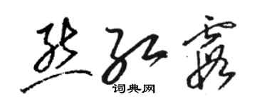 駱恆光熊紅霞草書個性簽名怎么寫