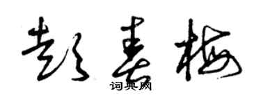 曾慶福彭春梅草書個性簽名怎么寫