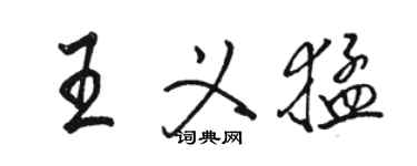 駱恆光王義猛行書個性簽名怎么寫