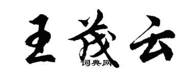 胡問遂王茂雲行書個性簽名怎么寫