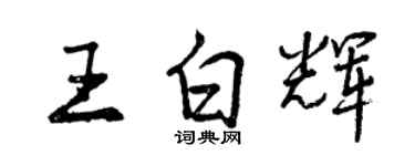 曾慶福王白輝行書個性簽名怎么寫