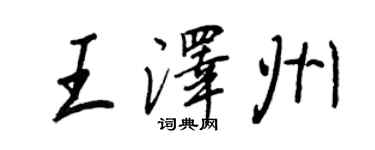 王正良王澤州行書個性簽名怎么寫