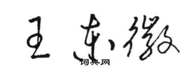 駱恆光王東徽草書個性簽名怎么寫