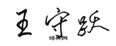 駱恆光王守躍行書個性簽名怎么寫