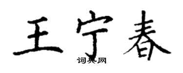 丁謙王寧春楷書個性簽名怎么寫