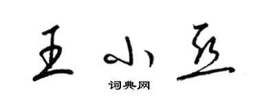 梁錦英王小亞草書個性簽名怎么寫