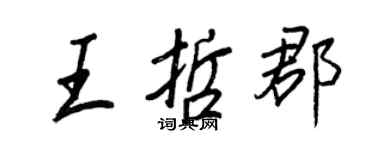 王正良王哲郡行書個性簽名怎么寫
