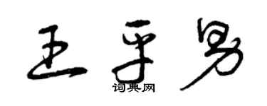 曾慶福王平男草書個性簽名怎么寫