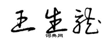 曾慶福王生龍草書個性簽名怎么寫