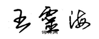 朱錫榮王靈海草書個性簽名怎么寫