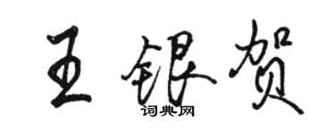 駱恆光王銀賀行書個性簽名怎么寫