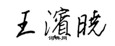 王正良王濱曉行書個性簽名怎么寫