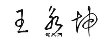 駱恆光王永坤草書個性簽名怎么寫