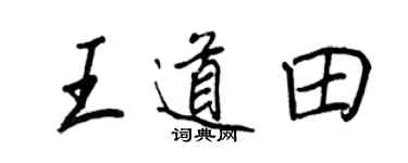 王正良王道田行書個性簽名怎么寫