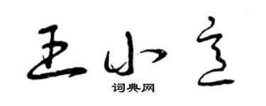 曾慶福王小意草書個性簽名怎么寫