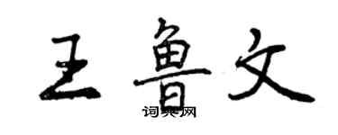 曾慶福王魯文行書個性簽名怎么寫