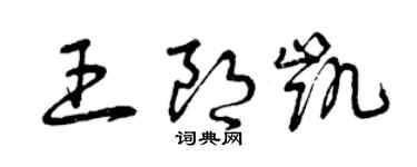 曾慶福王朗凱草書個性簽名怎么寫