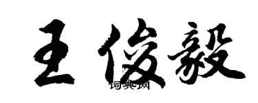 胡問遂王俊毅行書個性簽名怎么寫