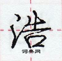 龐中華寫的硬筆行書浩