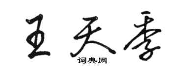 駱恆光王天季行書個性簽名怎么寫