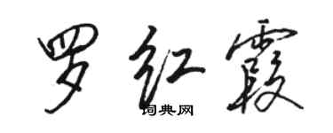 駱恆光羅紅霞行書個性簽名怎么寫