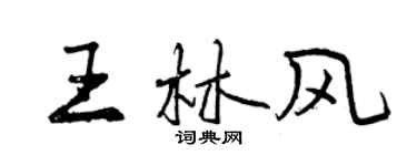 曾慶福王林風行書個性簽名怎么寫