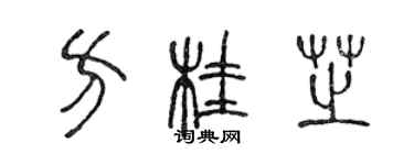 陳聲遠方桂芝篆書個性簽名怎么寫