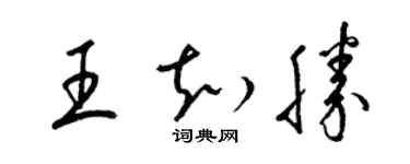 梁錦英王知勝草書個性簽名怎么寫