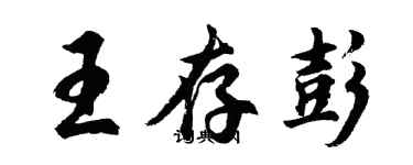 胡問遂王存彭行書個性簽名怎么寫