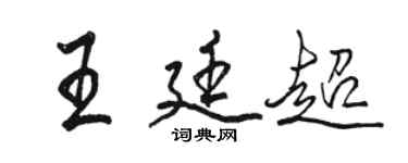 駱恆光王廷超行書個性簽名怎么寫