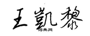 王正良王凱黎行書個性簽名怎么寫