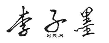 駱恆光李子墨行書個性簽名怎么寫
