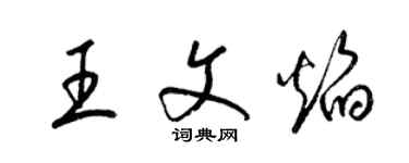 梁錦英王文焰草書個性簽名怎么寫