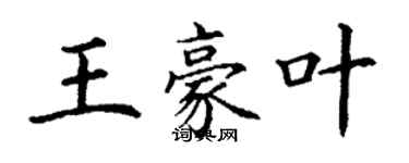 丁謙王豪葉楷書個性簽名怎么寫