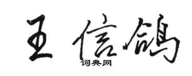 駱恆光王信鴿行書個性簽名怎么寫