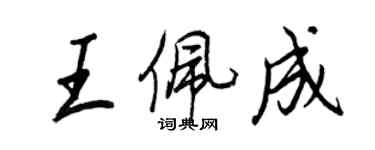 王正良王佩成行書個性簽名怎么寫