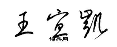 梁錦英王宜凱草書個性簽名怎么寫