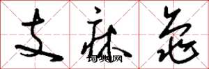 劉少英支床龜草書怎么寫