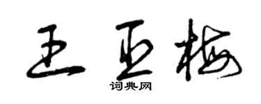 曾慶福王臣梅草書個性簽名怎么寫