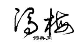 曾慶福馮梅草書個性簽名怎么寫