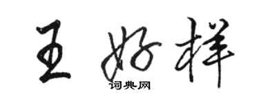 駱恆光王好樣行書個性簽名怎么寫