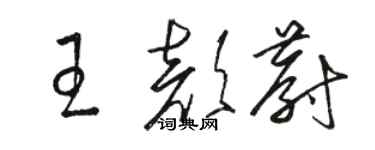 駱恆光王顏蔚草書個性簽名怎么寫