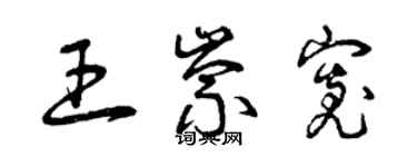 曾慶福王崇寬草書個性簽名怎么寫