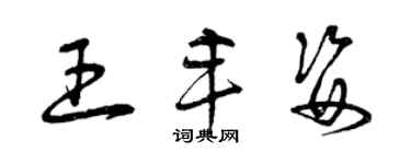 曾慶福王丰姿草書個性簽名怎么寫